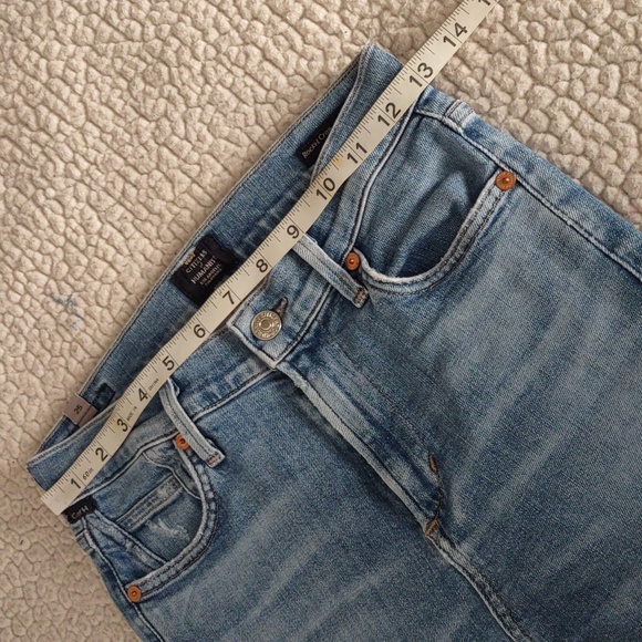 Citizens Of Humanity Size 25 Rocket Crop Midrise Skinny Distressed Blue Jeans - Picture 9 of 16